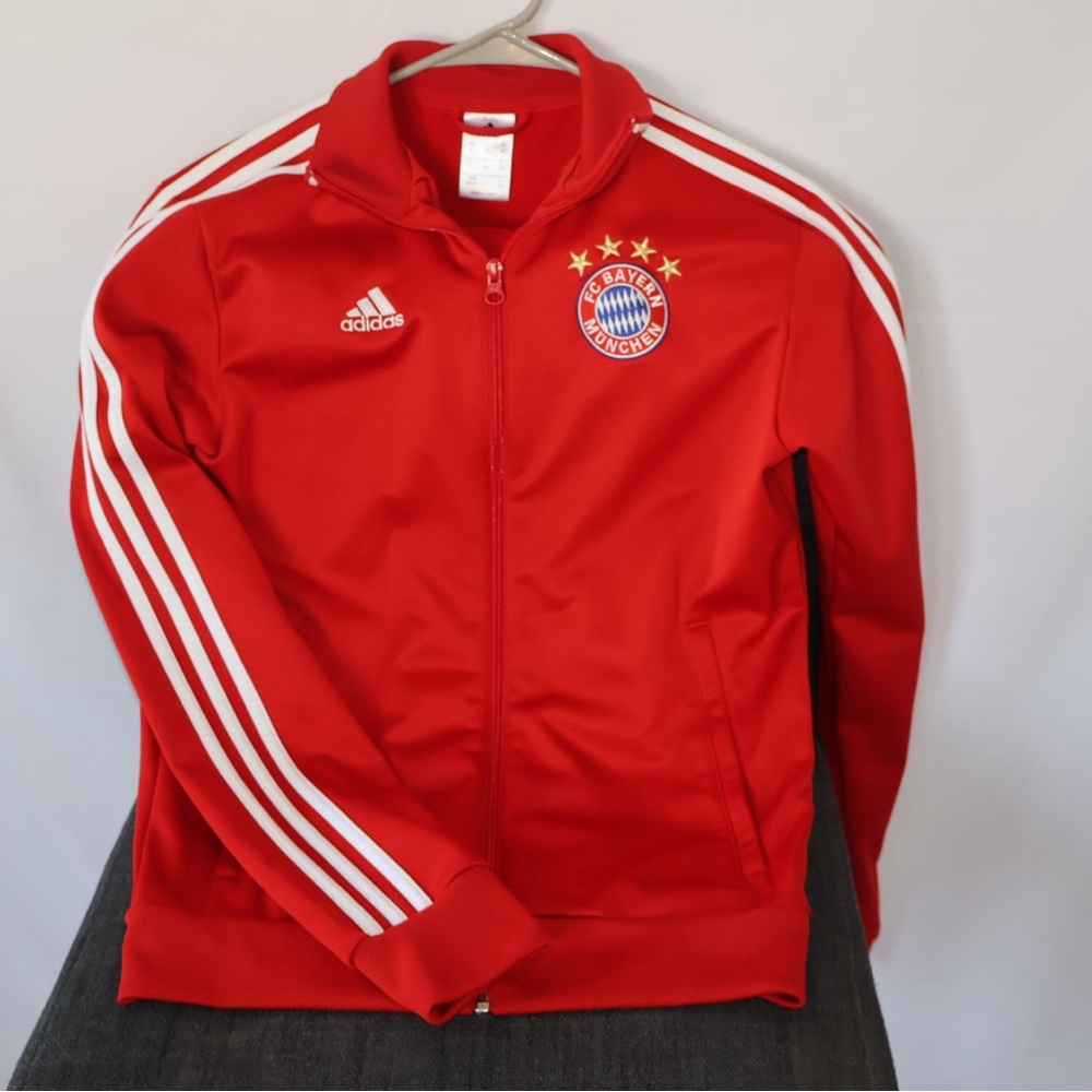 Adidas Varsity Jacket Red and White Iconic Design